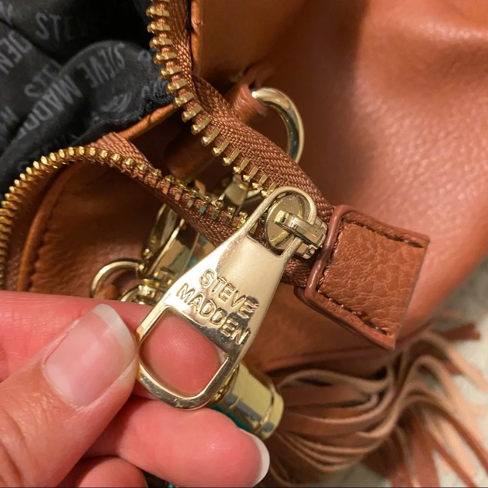 Steve Madden Cognac Tassel Hobo/Satchel Bag - Picture 9 of 11